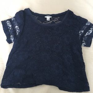 Dark blue floral t-shirt